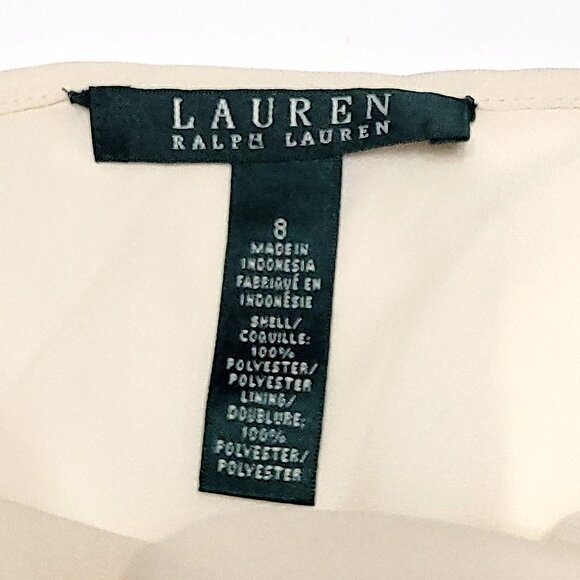 LRL Ralph Lauren Womens Midi Slip Dress Size 8 Cream Spaghetti Strap Fairy Y2K - Picture 12 of 13